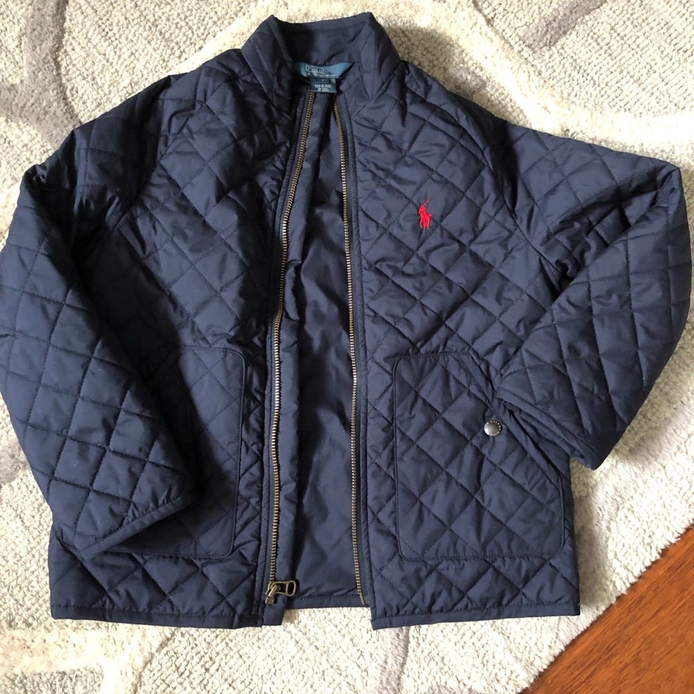 Boys size 7 RL Polo Quilted Zipper Jacket.